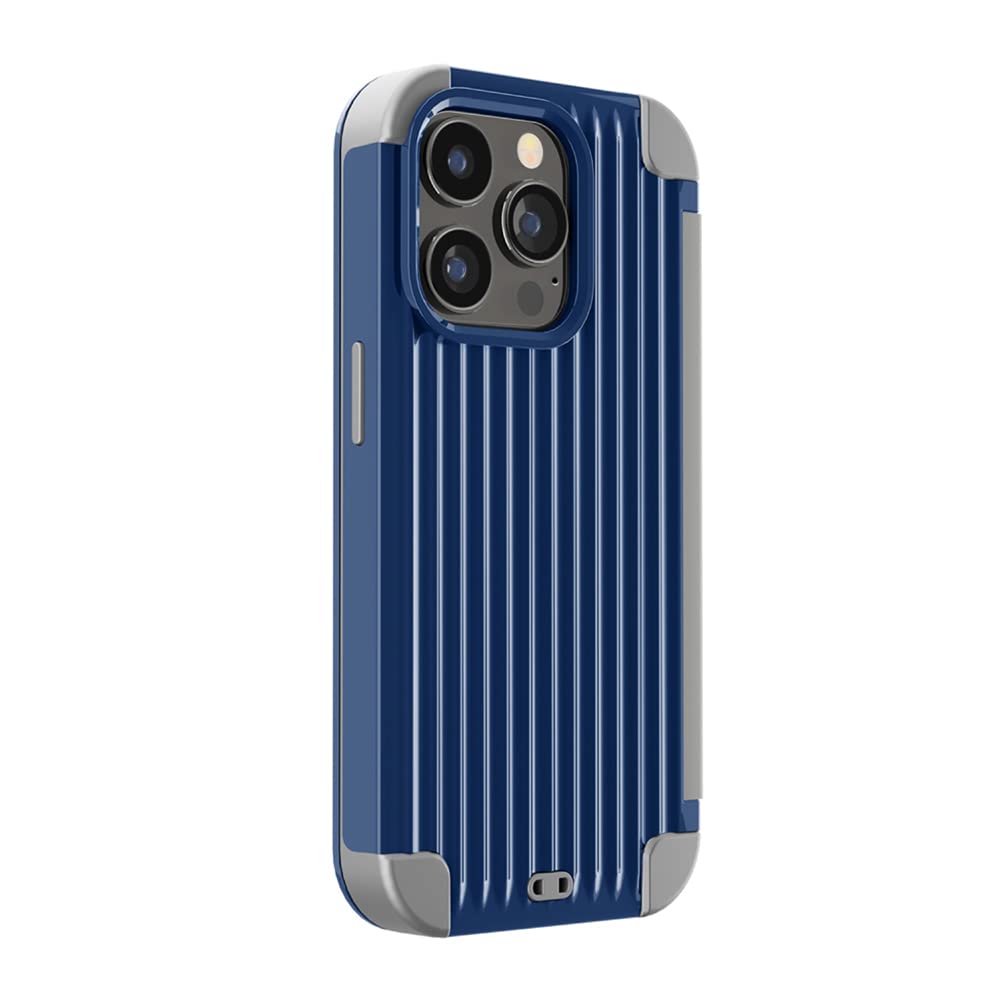 Premium Style iPhone14Pro 用 ハイブリッドフリップケース [ブルー] PG-22QHF03BL