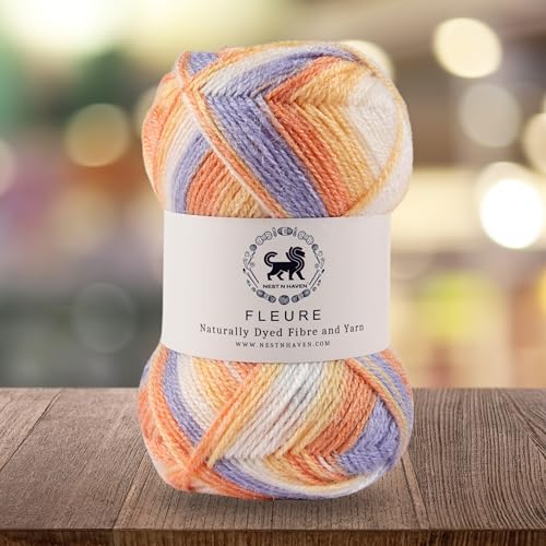Image of Nestnhaven Acrowools Fleure Hand Knitting and Crochet Yarn. Pack of 1 Ball - 100gms. Shade no - NNHF (Multicolor13)