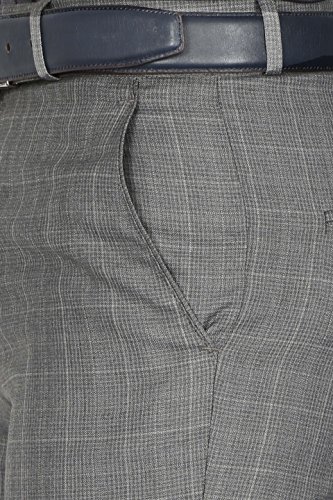 Image of Mc Henry Mens' Regular Fit Poly Blended Checkered Formal Trousers