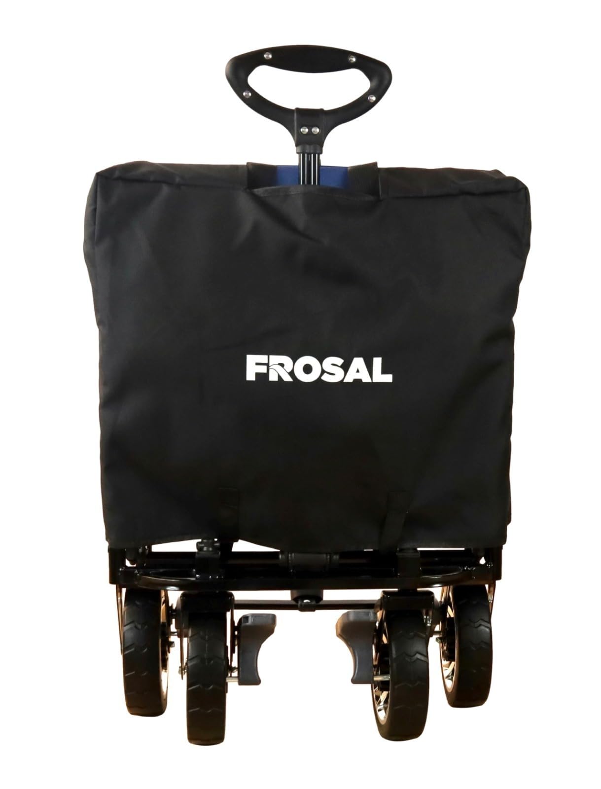 FROSAL Bollerwagen Loki faltbar Transportwagen klappbar schwarz-blau Kinder Klappbollerwagen PU Räder