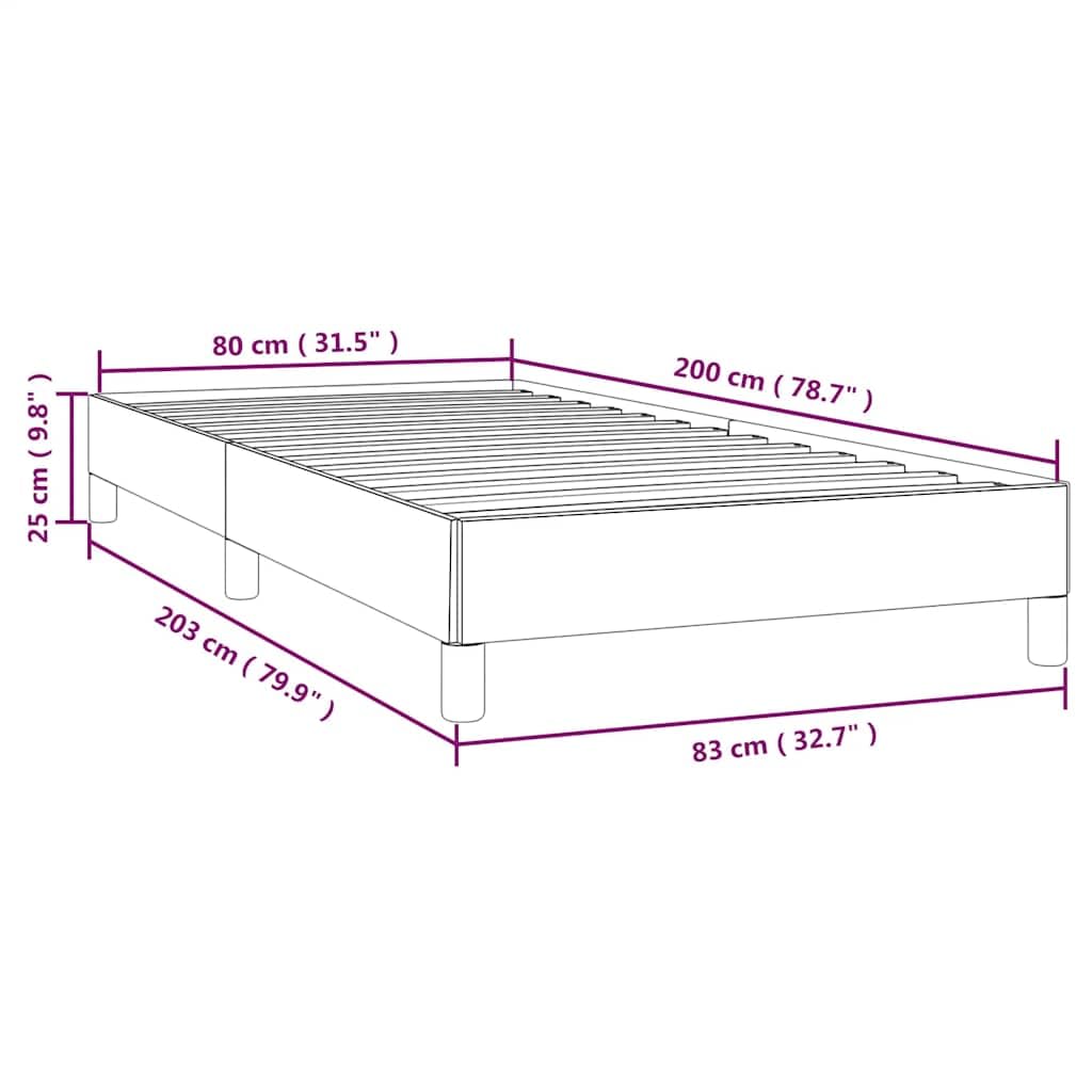 vidaXL Structure de lit simple en tissu tapissé pour chambre à coucher, meuble de maison, salle de repos en tissu gris foncé 80 x 200 cm
