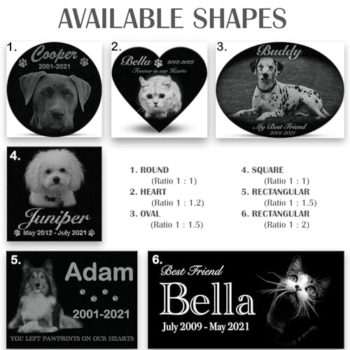Image of ADFSTONE Pet Memorial Stones Personalized Dog Remembrance Gifts, Customized Cat Picture Grieving Plaque, DIY Gravestone, Custom Sympathy Photo Gift, Animal Grave Markers, Little Tombstones