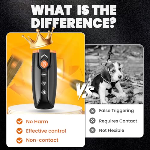 HOPFROG Anti Bell Gerät Hunde, Tragbarer Antibell Ultraschall Gerät, Leistungsstarkes Hunde Bellen Stoppen, Hundebellen-Abschreckmittel für Kleine Große Hunde Innen Außenbereich Einstellbare Frequenz