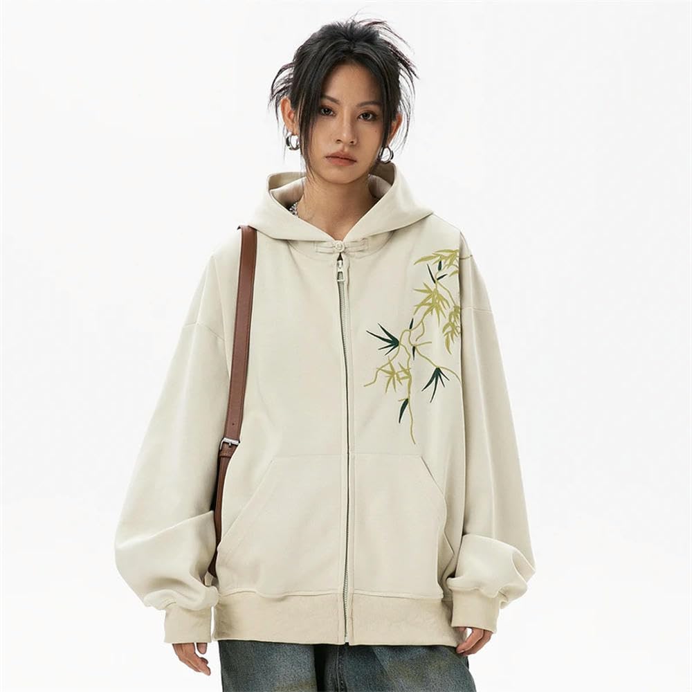 NYSDM Casual Felpe con cappuccio Donna Grigio Hip Hop Felpa Con Cappuccio Zip Oversize Autunno Donna con Cappuccio