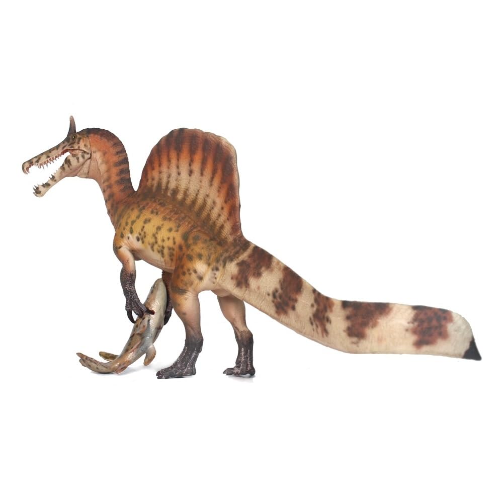 HAOLONGGOOD Spinosaurus Mirabilis Dinosaur with Fish Model (Ruan Xiao Er)