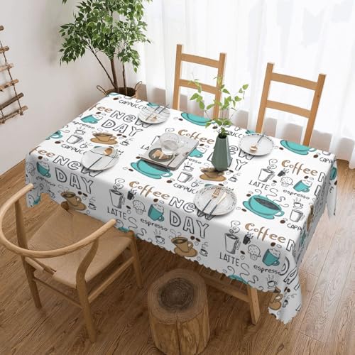 Nappe rectangulaire imprimé café en tissu résistant événementiel - 2