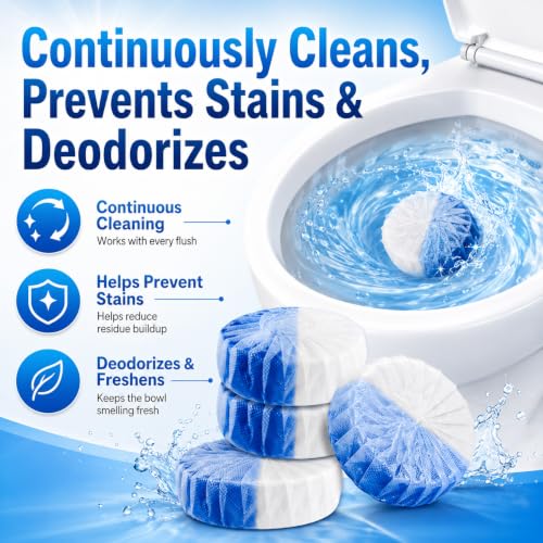 Image of KIISIISO Toilet Bowl Cleaners 40 PACK, Long-Lasting Toilet Bowl Cleaner Tablets with Sustained-Release Technology Against Tough Stains,Automatic Toilet Cleaner for Deodorizing & Descaling