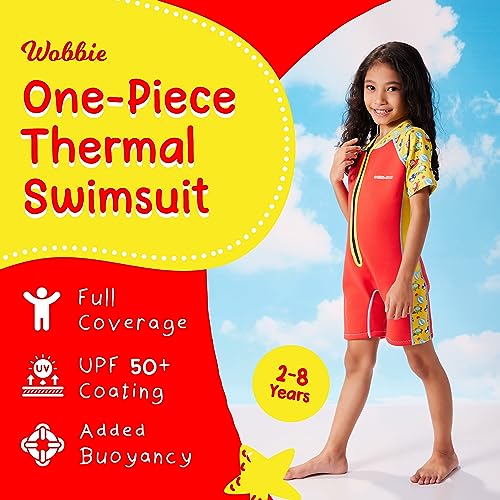 Wobbie Kids Swimsuit, Thermal Boys and Girls Swimsuit, Made with UPF50+ Neoprene, Beach Safe Swimsuits2