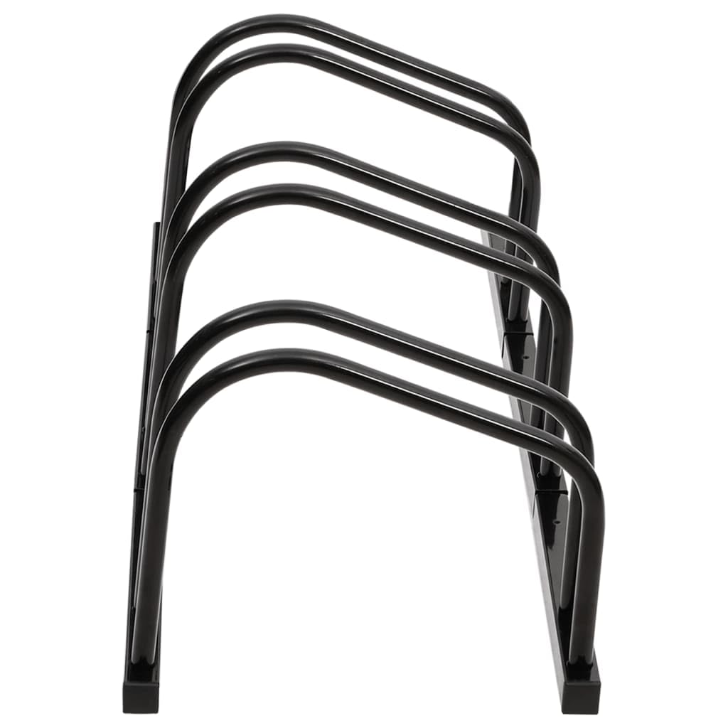 Fahrradständer für Fahrräder aus verzinktem Stahl Schwarz Bodenständer Parksystem mit Wandhalterung für Garage Garten und Keller platzsparend, robust, klappbar, freistehend