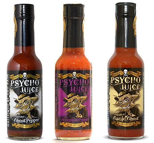 Psycho Juice Gift Set Ghost Pepper Collection Pack Of 3 Hot Sauces : Extreme Collection