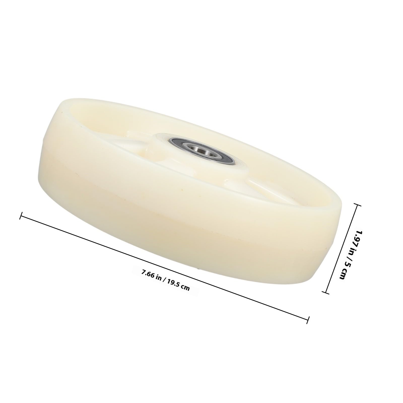 Roue de Transpalette en Nylon Beige avec Roulements à Billes, Diamètre 200x50 Mm, 47 Mm, Fonction Pivotante, pour Supermarchés et Entrepôts