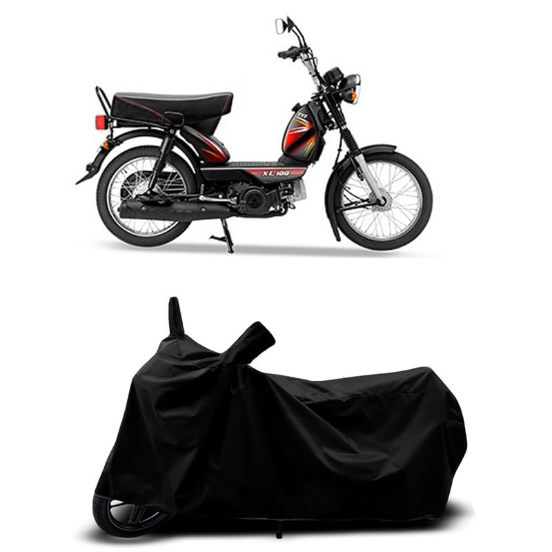 Image of DUFFEL-All Two Wheeler Bike /Scooty Body Cover Used for TVS XL 100 Comfort BS6 Heat Protectio /Water Resistance /UV-Rays /Birds Dropping /Scratchproof /Dust Proof /Waterproof All Variants [Black]