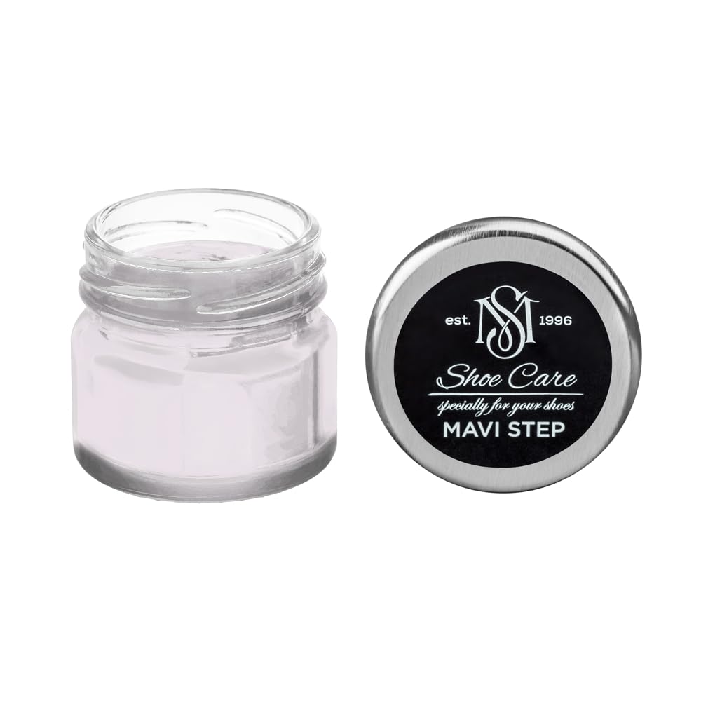 Cirage cuir gris lilas pâle MAVI STEP pour réparer les éraflures et raviver les chaussures ternes