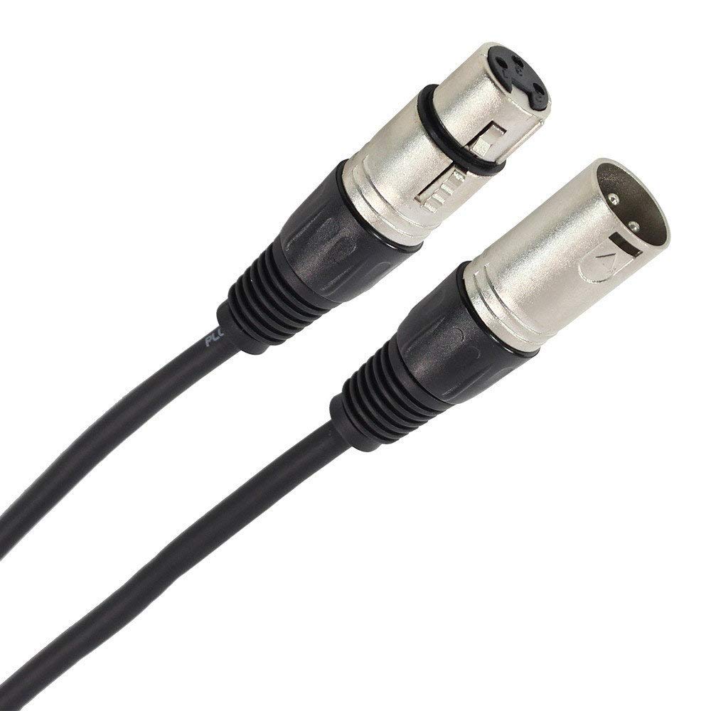 Plugger, câble microphone XLR femelle/XLR mâle. Connecteurs 3 broches. Enceinte, microphone, carte son, contrôleur DJ, table de mixage et autres. Longueur 50 mètres. Qualité Professionnelle.