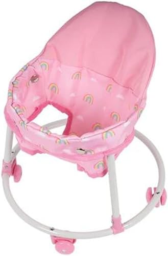 Miniatura 3 de Adora Andador de muñeca de bebé en diseño adorable de rosa arcoíris, se adapta a muñecas de bebé de hasta 16 pulgadas para un juego interactivo e