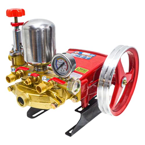 Image of OEM HTP-30 High-Pressure Power Sprayer Pump | Heavy-Duty Pump with Pulley System | 3 Output to 1 /2 inch & 1-1 /4 inch Inch | Agricultural, Irrigation, Mist Fogging, Tracktor Mounted and Car Washing Sprayer