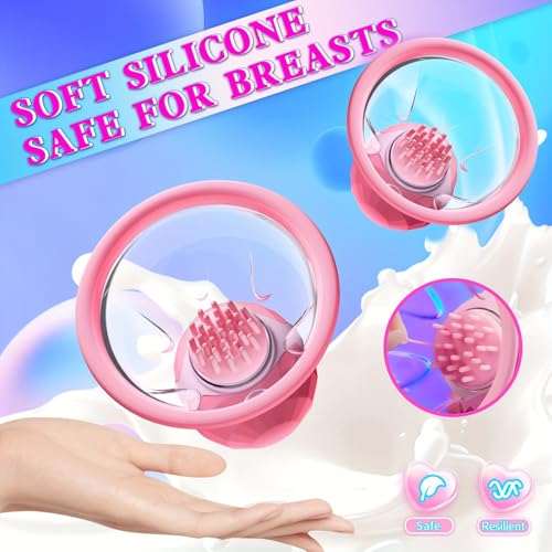 Nippel Vibrator mit 10 Vibrations und Saugmodi für Frauen, Brustwarzen Stimulator 6 Köpfen, Brustmassagegerät Sexspielzeug Frauen Klitoris Vibration Sex Spielzeug die Paare