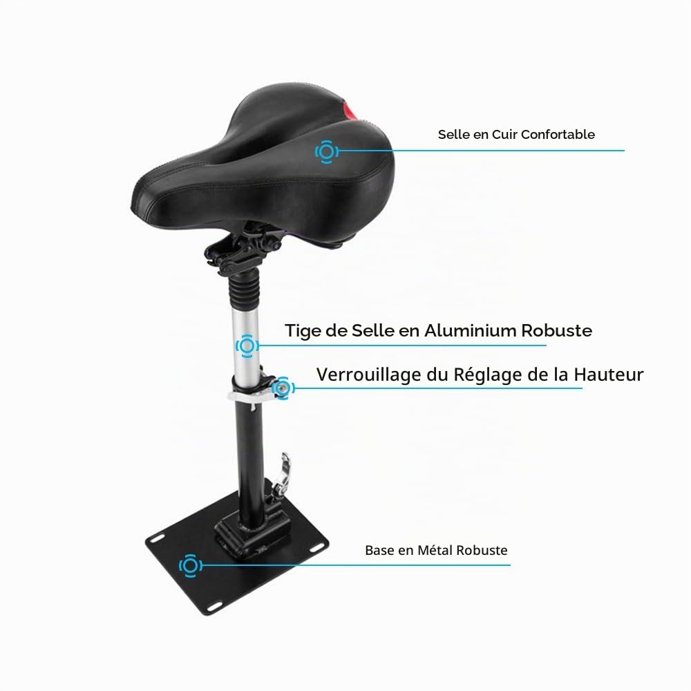 Lixada Selle Compatible avec Xiaomi Mijia M365 Scooter Électrique, Pliable Hauteur Réglable Absorbant la Chaise Pliante de Siège