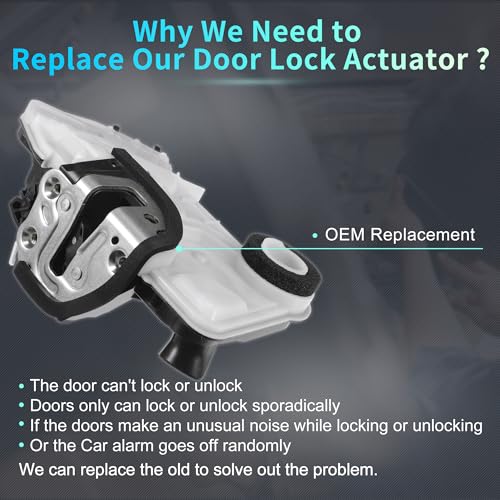 Image of X AUTOHAUX Replacement Front Right Passenger Side Power Door Lock Actuator Motor without Keyless Entry for Toyota Corolla 2014-2022 Door Latch Actuator Assembly Replace No.6903002370 Black