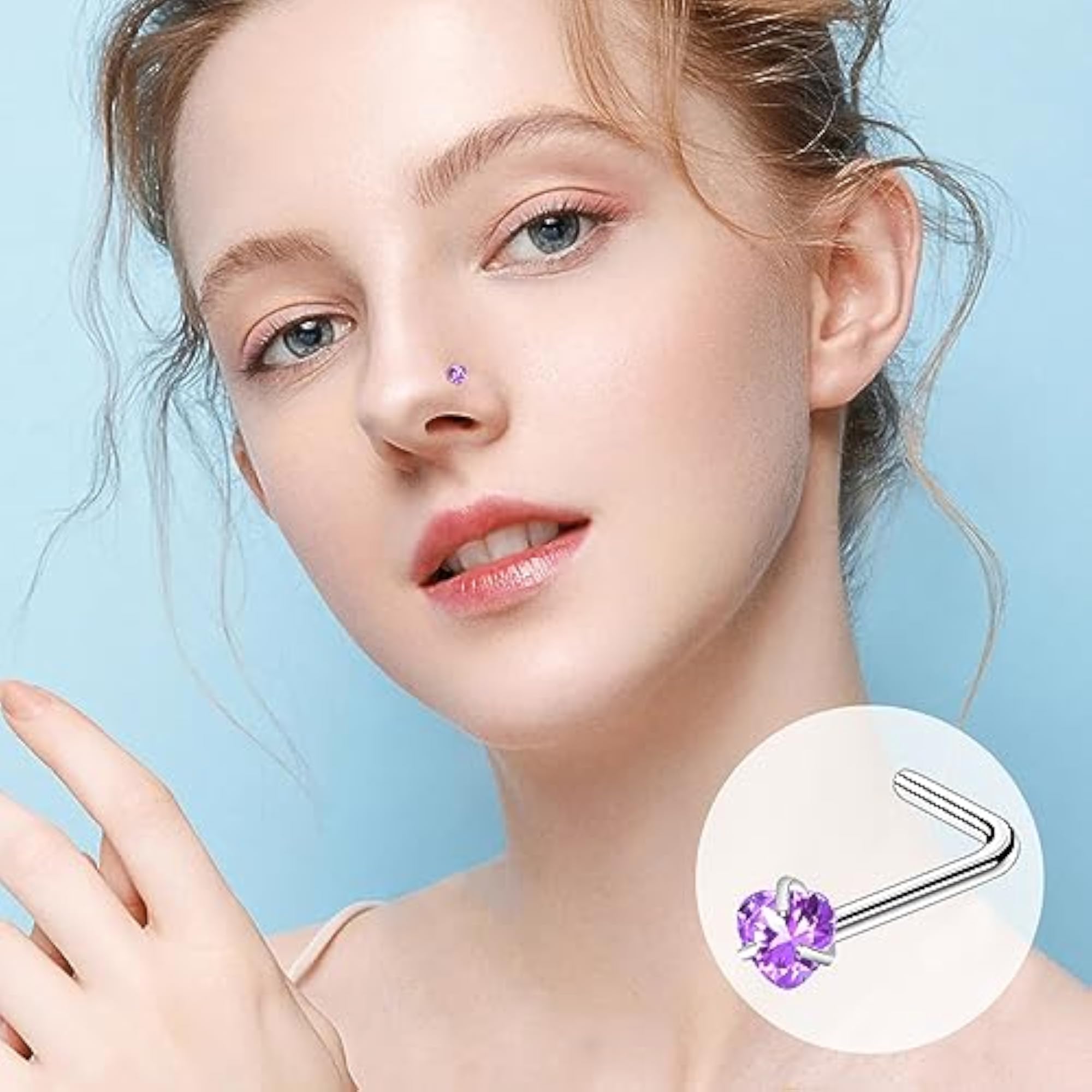 36-44 Pcs Nose Rings Studs for Women, Surgical Stainless Steel