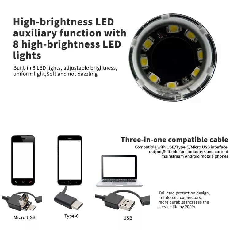 Microscope Digital 1600x USB – Pour PC, Mac, Smartphone, Éclairage LED, Photos & Vidéos