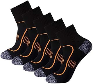 Pauboland Men's Cushioned Anti Odor Blister Resit Quarter Crew Compression Running Socks