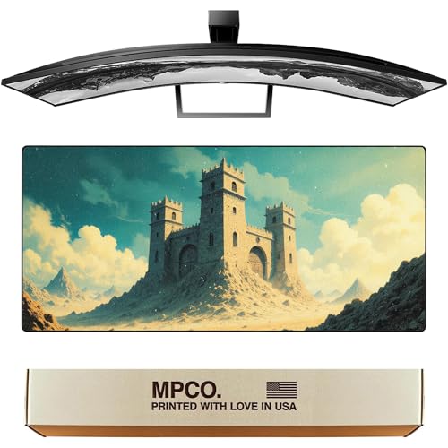 Grand sous-main de jeu MPCO 91x43cm tapis en tissu aeroglyde motif chateau