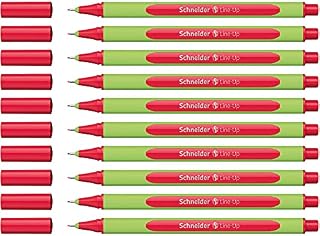 Schneider Line-Up Fineliner (trójkątny cienkopis, grubość kreski 0,4 mm, obudowa z biobazowanego tworzywa sztucznego) romantyczna czerwień, 10 sztuk