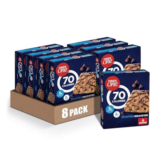 Fiber One 70 Calorie Brownies, Chocolate Chip Cookie, Snack Bars, 6 ct (Pack of 8)