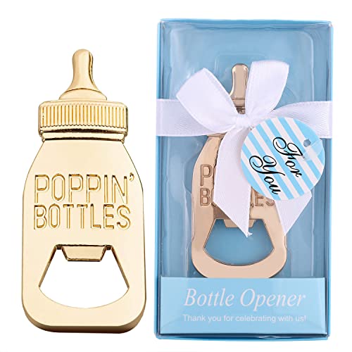 24 pcs Poppin Bottle Bottle Openers Baby Shower Favors/Souvenirs for Guests,Boy Baby Shower Decorations,Birthday,Gender Reveal Party Favor and Keepsake Supplies (24, Blue)