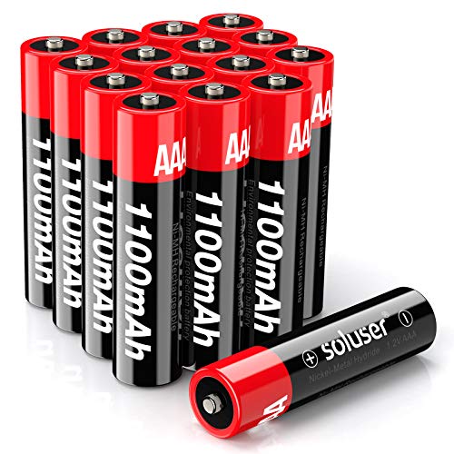 Rechargeable AAA Batteries, AAA Rechargeable Batteries,1100mAh High-Capacity AAA Batteries 1.2V Ni-MH Low Self Discharge (AAA-16Pack)
