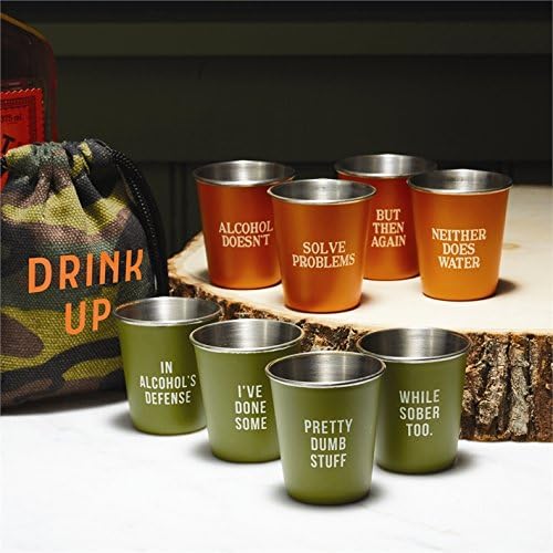 Twos Company Buckets of Fun Set of 8 Shot Glasses in Gift Bag