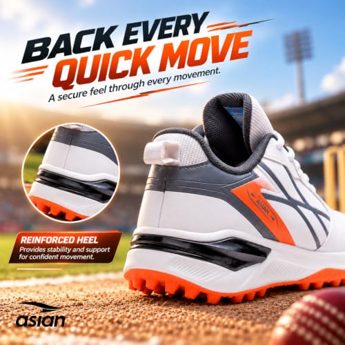 Image of ASIAN All Rounder-01 Men's Cricket Shoes | Lightweight, Durable Sports Shoes with Superior Grip, Cushion Comfort & Steady Support for All-Terrain Cricket Play