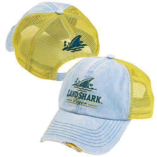 Landshark Lager Distressed Embroidered Beer Cap Baseball Promo Hat
