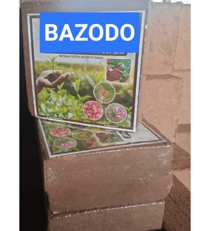 Image of Bazodo Coir Pith Block for Gardening & Plants, Expands into Coco Peat Powder - 5 KG