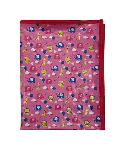 Image of EcoSoft Plastic Sheet,PVC Sheet for Kids,Rubber Sheet for Babies,Bed Wetting Protector(90 x 135 cm) (Pink JUNGLEBOOK)