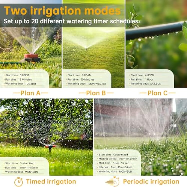 WiFi Water Timer for Garden WiFi Sprinkler Timer Outdoor, Irrigation Timers 1 Outlet Brass Inlet WiFi Hose Timers with APP Remote Control/Rain Delay/Manual for Garden/Lawn/Yard Watering System