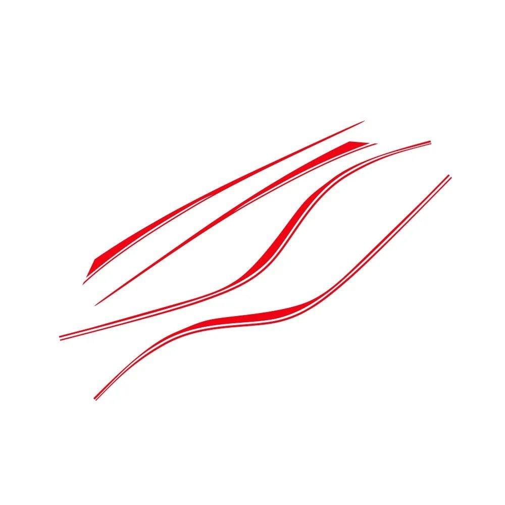 Dabhuoc Glossy Red 4Pcs Car Side Door Body Stickers Racing Stripe Sport Style Vinyl Decals Car Decoration Decal(Glossy Red)