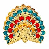 Fockety Joyero Esmaltado de Pavo Real, Joyero Vintage Pintado a Mano con Cierre Magnético y Diamantes de Imitación, para Anillos, Pendientes, Collares, Almacenamiento y Regalo de (BLUE)