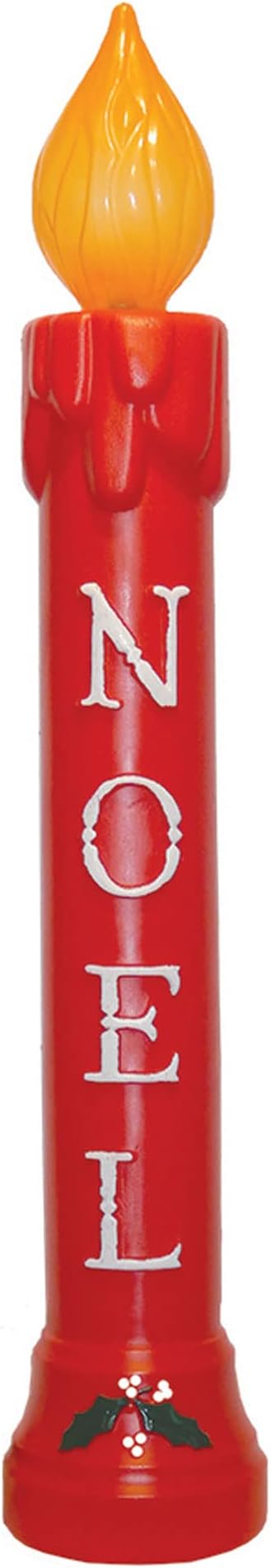 Union 77330 Lighted Noel Candle, Illuminated with Cord and Light Included, 39" High, Red