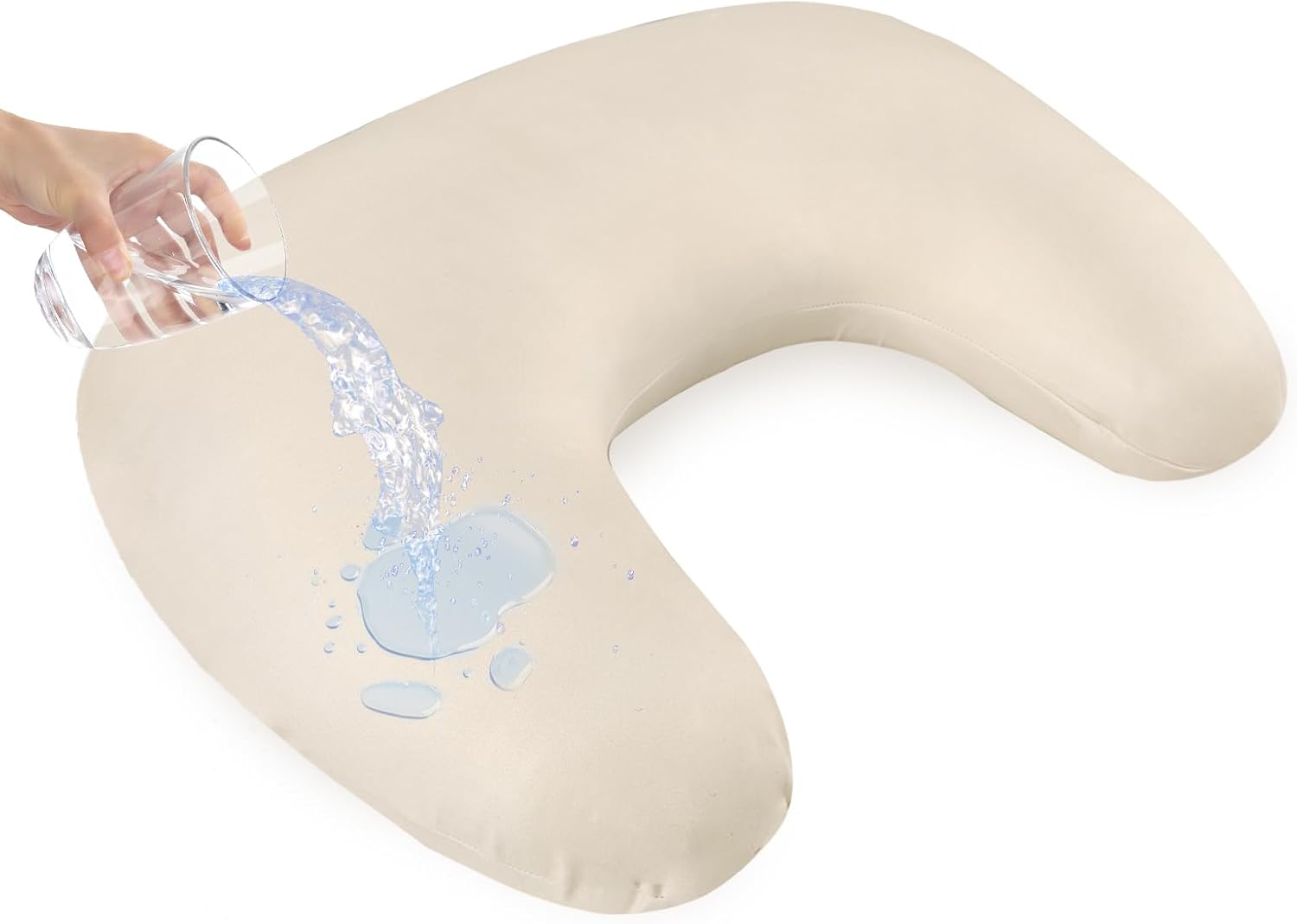 Hooyax Waterproof Nursing Pillow Cover, Stretchy Nursing Covers for New-Designed Breastfeeding Pillows, Adorable Infant Feeding Pillow Slipcover for Baby Boy and Girls (Khaki)