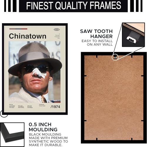 Image of BLINKART Chinatown Movie Movie Poster Frame 8x12 Inch | Premium 300 GSM Paper Wall Print | Mid Century Vintage Film Artwork for Home, Bedroom, Living Room, Office | Framed Photo Decor