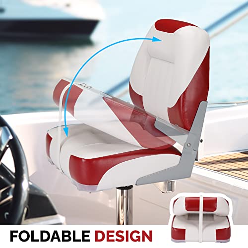 image for PEXMOR Boat Seats Low/High Back, Folding Boat Seat Included, Fold-Down
