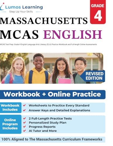 MCAS Test Prep: Grade 4 English Language Arts Literacy (ELA) Practice Workbook and Full-length Online Assessments: Next Generation Massachusetts Comprehensive Assessment System Study Guide