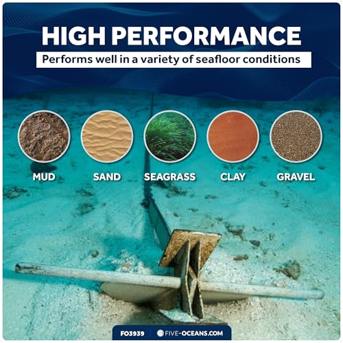 image for Five Oceans Boat Anchor - Fluke Anchor, 4 Lb, Galvanized Steel Boat An