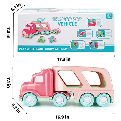 image for TEMI Transport Car Carrier Truck Toddler Toys for 3 4 5 6 Years Old Bo