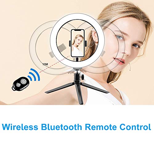 EasyULT Selfie Ringleuchte Stativ mit Fernbedienung, LED Selfie Ringlicht, Tischringlicht mit 3 Lichtmodi + 10… – Bild 8