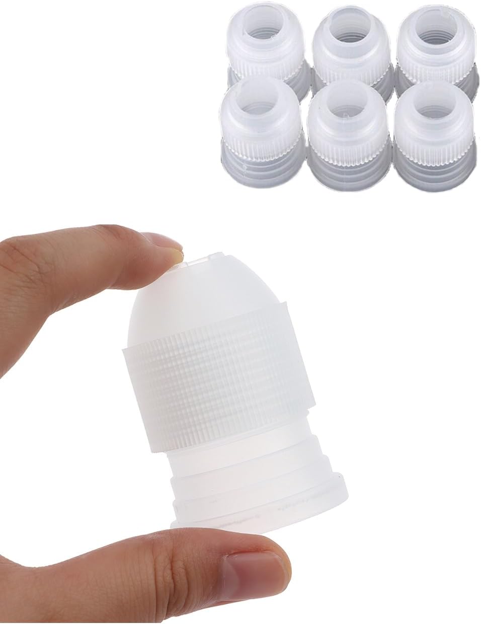 Large Couplers for Piping Bags,Easy Switching for Piping Tip 1M, 2D, 2F, 124K, 125K, 126K, 4B, 6B, 1A,2A,3A,6 Pcs