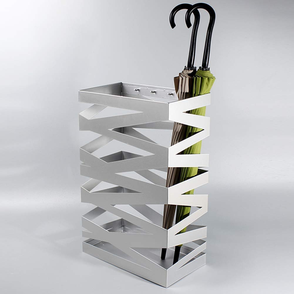 Porte-parapluie autoportant en métal noir ou blanc de 60cm