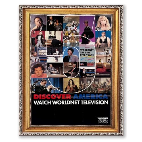 Framed Discover America Poster Canvas Print Art Vintage Modern Funky